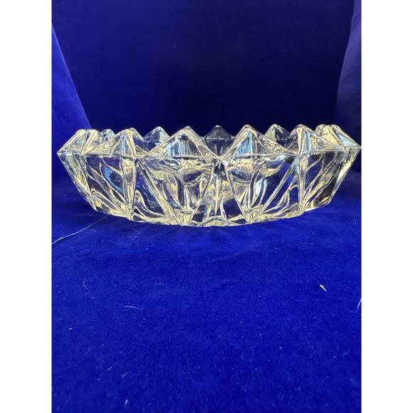 Vintage KIG Indonesia Diamond Cut Glass Candy Bowl, Trinket Dish Or Ashtray - Picture 3 of 4